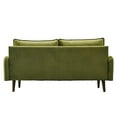 thumbnail image 3 of Pemberly Row Velvet Sofa Couch with Wooden Legs for Living Room in Army Green, 3 of 10