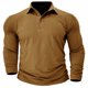 thumbnail image 4 of Blusa y camisa de manga larga con cuello vuelto para hombre, blusa de botones con solapa de color liso, blusa de poliéster para hombre, 4 of 5