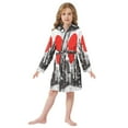 thumbnail image 6 of FORMRS Niños Bathrobe Unisex Hooded Robe Soft Plush Pajamas Sleepwear, Size 10-12T, Black Streets, 6 of 7