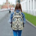 thumbnail image 6 of FORMRS Unisex Backpack Elementary School Travel Bookbag with Reflective Stripes, Blue Floral Pattern, 6 of 7