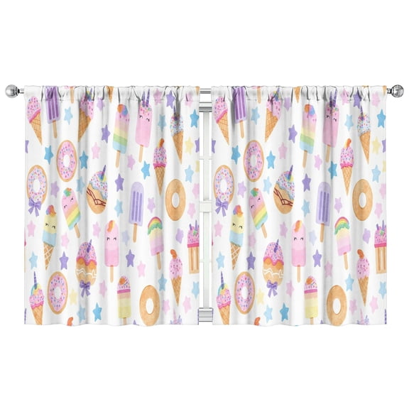 Ice Cream (3)_18 Curtains-blackout Curtains Bedroom Decor Living Room Darkening Grommet Window Drapes 2 Panels Set 42"x 54"