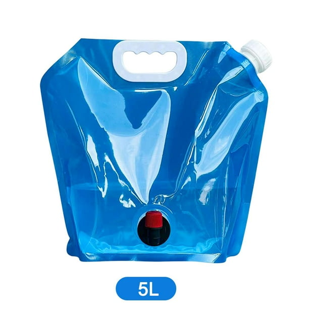 Bolsa de agua plegable para acampar, contenedor de agua sin fugas con bolsa para grifo (5L) DQrwqpou Para Estrenar