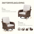 thumbnail image 5 of Bellefurn Patio Swivel Chairs Set of 2 with Table,Outdoor Swivel Glider Chairs All Weather PE Wicker Outdoor Rocking Chairs Patio Furniture Set for Outdoor,Balcony,Front Porch, 5 of 10