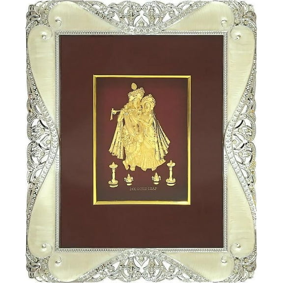 Gold Leaf Picture in Frames Krishna and Radha 12"x10"