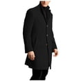 thumbnail image 2 of Fgnfyis Mens Jackets Lightweight Fashion Handsome Long Wool Overcoat Comfortable Warm Soft Coat Mens Coats and Jackets Black XXL, 2 of 5