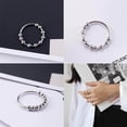 thumbnail image 4 of serony Anxiety Bead Ring Women Men Fidget Simple Style Anti-stress Stainless Steel Copper Beads Free Rotation Gift Daily Wear 17mm, 4 of 8