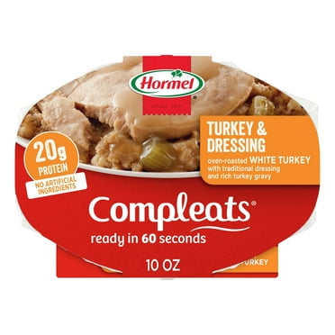 HORMEL COMPLEATS Turkey & Dressing, Shelf-Stable, 10 oz Plastic Tray (6 Pack)