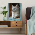 thumbnail image 5 of Qisvanset Framed Canvas Wall Art 12x16 Inch Rustic Window White Cat Farmhouse Pet Lover Art, 5 of 5