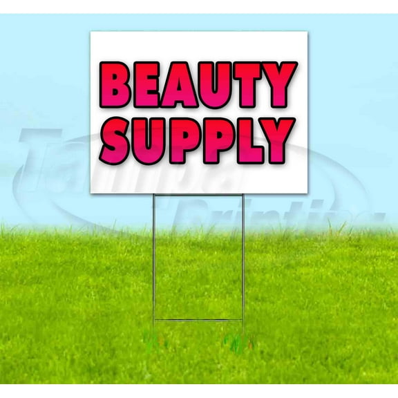 Beauty Supply (18" x 24") Yard Sign, Includes Metal Step Stake