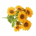 thumbnail image 3 of Ramo de girasol artificial de 9 cabezas, simulación de plástico, decoración floral, decoración de oficina en casa, flor falsa Advancent HA8170-00B, 3 of 6