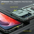 thumbnail image 3 of Rugged Case for Motorola Moto G Play 4G 2024, Sliding Lens Camera Cover Protection Ring Stand Compatible with Magnetic Car Mount Military Grade Shockproof Hybrid Case for Moto G Play 4G 2024,Darkgreen, 3 of 7