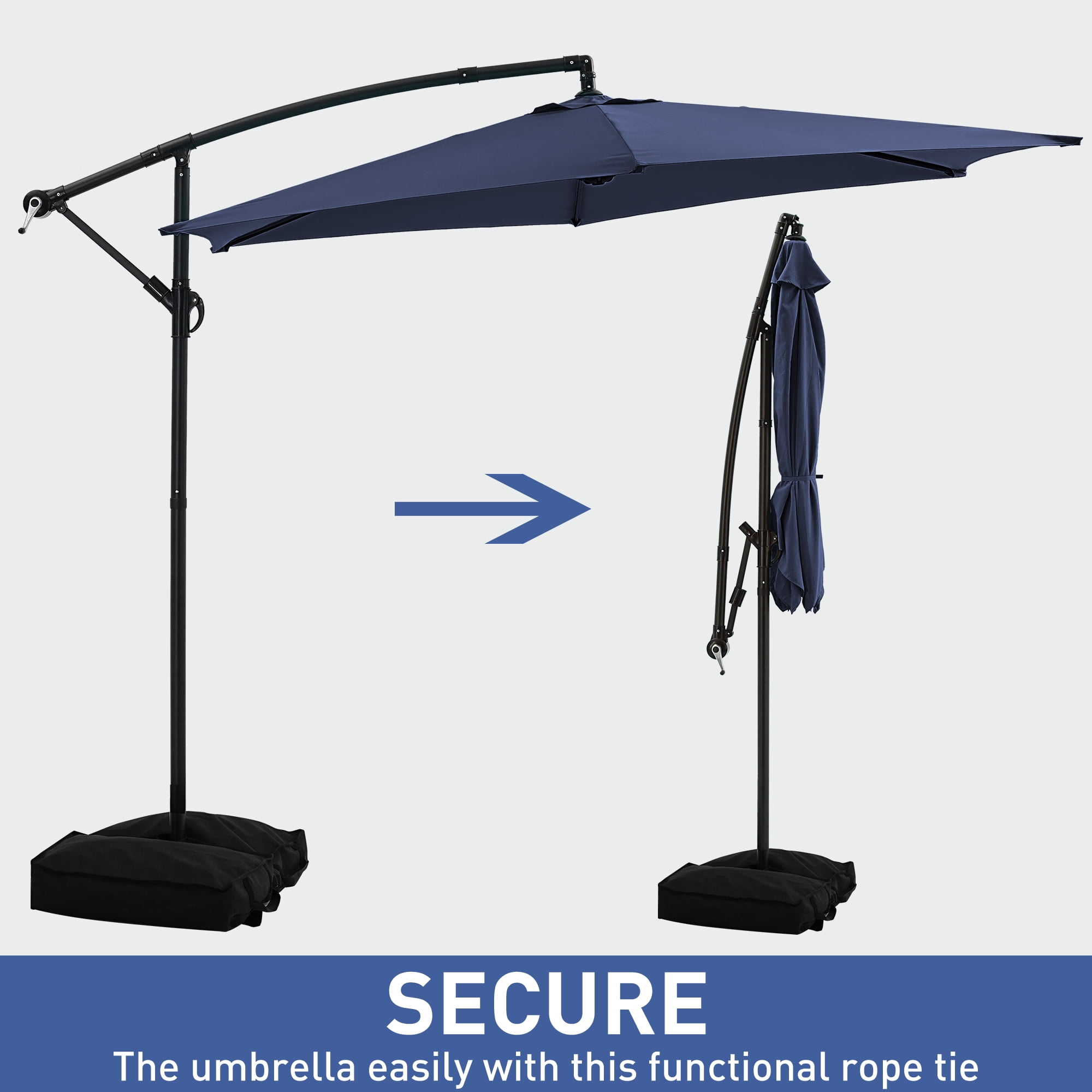 ainfox outdoor 10ft solar cantilever offset hanging patio umbrella with 360 Degree Rotation and Cross B Of all the types of outdoor umbrellas Ainfox 10ft Offset Patio Umbrella,