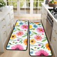 thumbnail image 4 of Kitchen Rugs Sets Of 2,Pioneer Flower Floral Print Pattern Anti Fatigue Kitchen Mat Rugs Non Slip Washable,Decorative Kitchen Floor Mats for Kitchen,Sink,Laundry,17"x47"+17"x47", 4 of 5