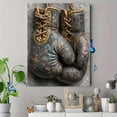 thumbnail image 4 of Black Boxing Gloves Canvas Wall Art, Retro Martial Arts Print, Gym Man Cave Wall Decor, 4 of 8