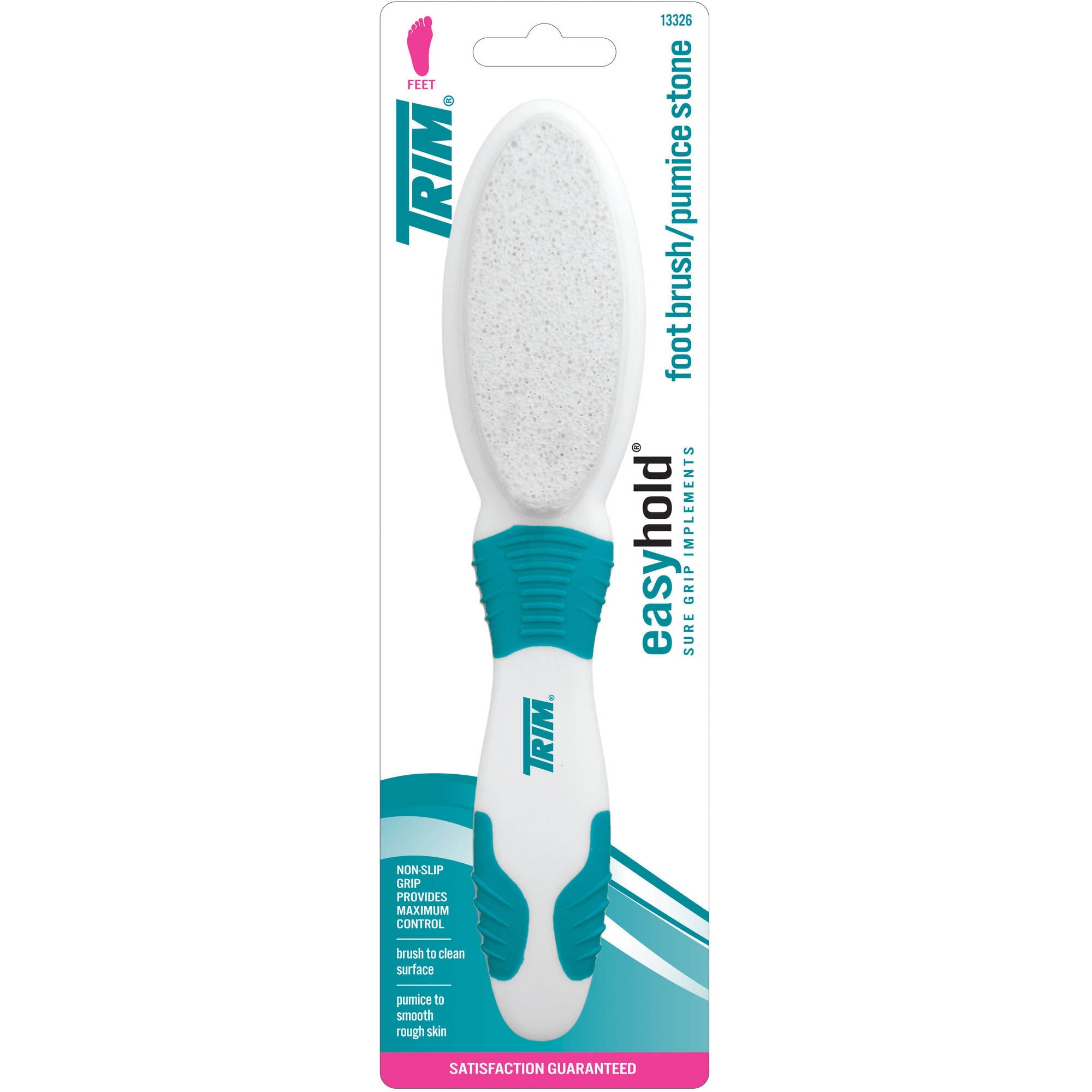 TRIM Foot Care Easy Hold NonSlip Sure Grip Foot Brush & Pumice Stone