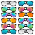 thumbnail image 1 of Gafas de Sol Retro SUNOVELTIES Negras Espejadas con Montura de Cuerno, 1 of 7