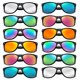 thumbnail image 1 of Gafas de Sol Retro SUNOVELTIES Negras Espejadas con Montura de Cuerno, 1 of 7