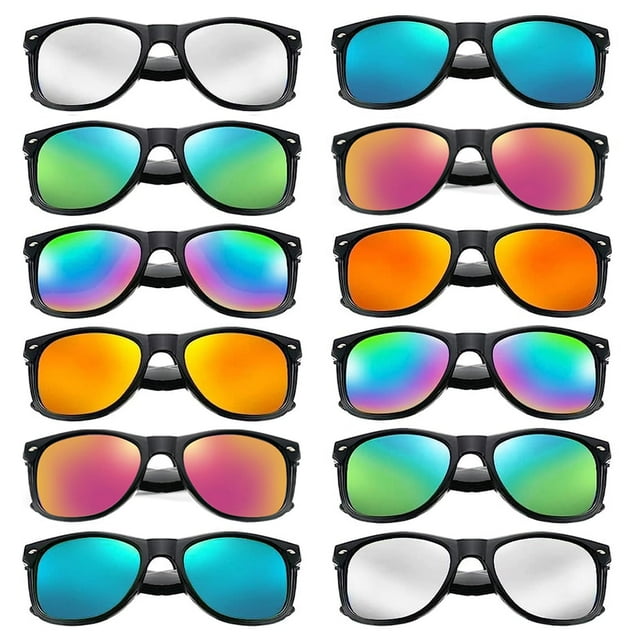 Gafas de Sol Retro SUNOVELTIES Negras Espejadas con Montura de Cuerno