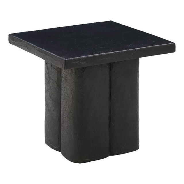 TOV Furniture Kayla Black Concrete Textured Side Table