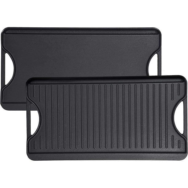 GasSaf Cast Iron Reversible Griddle with Handles, 20 Inch x 10.5 Inch