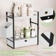 thumbnail image 4 of Organizador de mostrador de baño Aollewoiti de 2 niveles con cajón blanco, 4 of 7