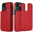 thumbnail image 5 of for iPhone 14 PU Leather 2 In 1 Function Case, Luxury Magnetic Detachable Card Slots Back Case with Kickstand Anti-Drop Wireless Charging Compatible for iPhone 14, Red, 5 of 9