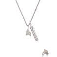 thumbnail image 2 of Delight Jewelry Silvertone 3-D Grand Piano Silvertone Balance Bar Charm Necklace, 23", 2 of 4