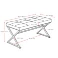 thumbnail image 2 of CorLiving Huntington X Shape Chrome Base Rectangular Fabric Bench, 2 of 5
