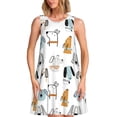 thumbnail image 1 of Vsdgher Robes d'Été Imprimé Chiot pour Femmes Robe de Plage Décontractée Col en U Sans Manches Robe d'Été Ample avec Poche, 1 of 7