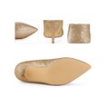 thumbnail image 2 of BLISSFUL STEP Pointed Toe Stiletto Heel Glitter Ankle Boots for Women Gold 10, 2 of 6