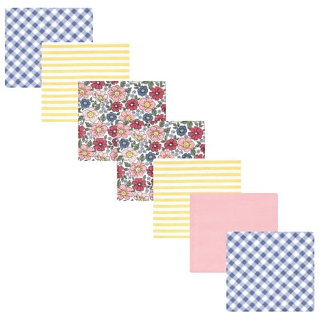 Luvable Friends Hudson Baby Flannel Receiving Blankets 7pk, Pink Blue Floral