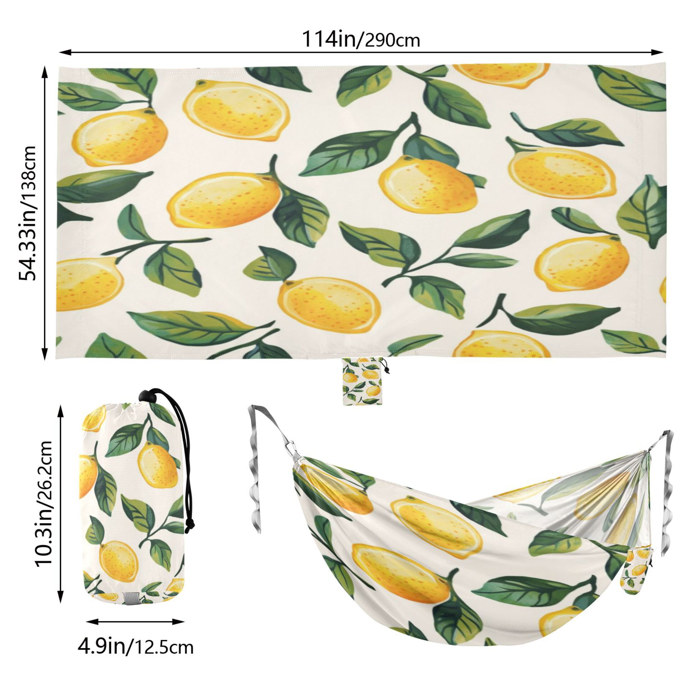 Hammock Camping Hammock Nylon Portable Hammock Travel Camping Hammock Cute Cartoon Lemon