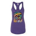 thumbnail image 3 of Funny Neon Sloth | Dean Russo Art Animal Lover Ladies Racerback Sleeveless Top, Purple Rush, L, 3 of 5