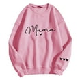 thumbnail image 4 of Fashion Sweatshirts For Women MAMA Letter Print Crew Neck Long Sleeve \ Workout Pullover Sweater Pink, 4 of 4