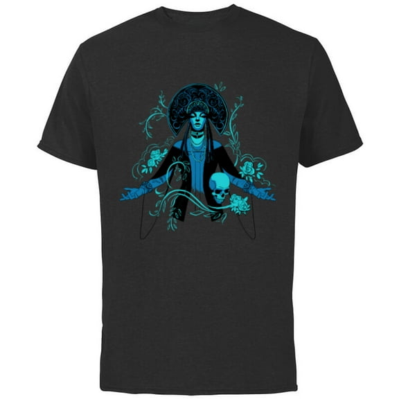 Disney Haunted Mansion Movie Psychic Harriet Illustration - Short Sleeve Cotton T-Shirt for Adults - Customized-Black