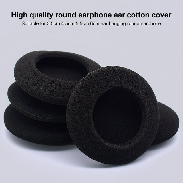Gwong Electrónica 2pcs 3.5 / 4.5 / 5 / 5.5 / 6cm Auriculares para auriculares Pads de esponja de esponja Accesorio para auriculares de reemplazo