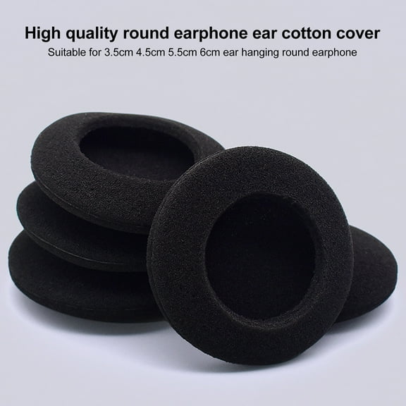 Naierhg 2Pcs 3.5/4.5/5/5.5/6cm Headphone Ear Sponge Pads Replacement Headset Accessory