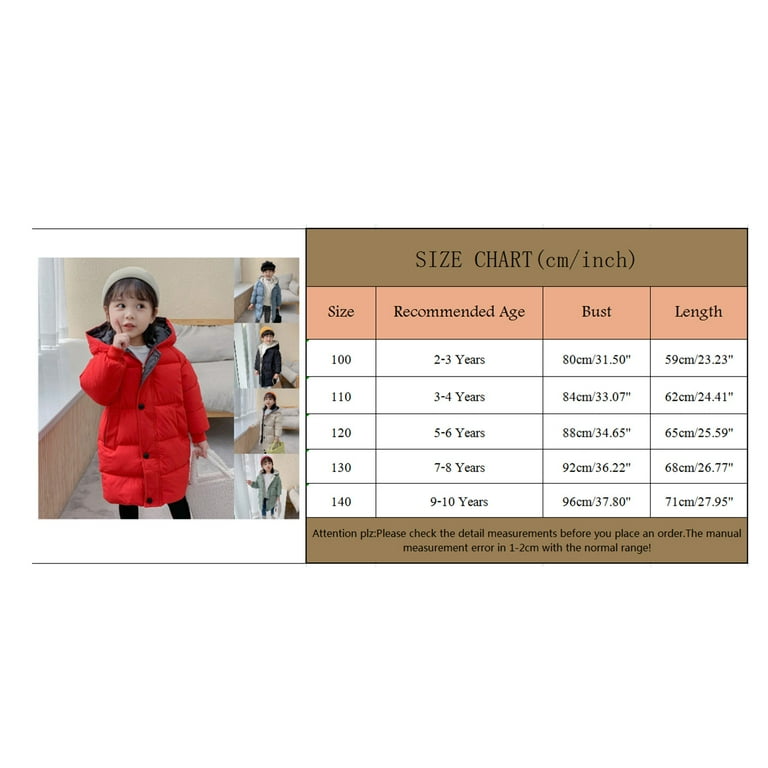 Tiijoy Big Girls Puffer Coat Winter Warm Jacket Padded Hooded