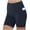 @01 Dark Blue, variant on Busydd Plus Size Yoga Shorts for Women Fashion Stretch High Waisted Running Workout Shorts Casual Summer Solid Color Women Shorts with Pocket S