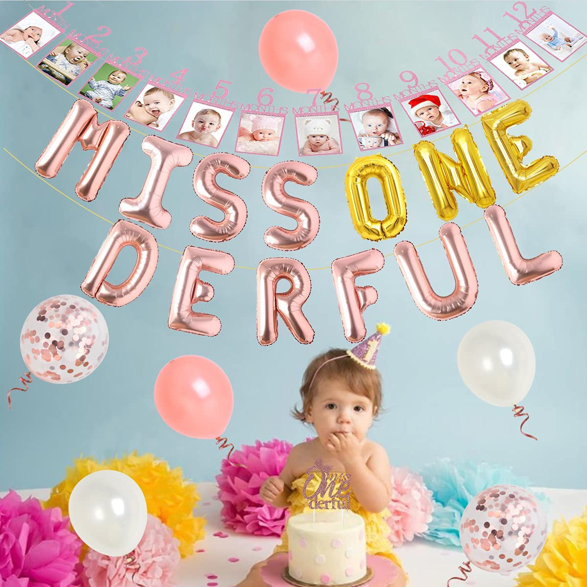 Amazon.com: 194 Pieces Girl 1st Birthday Supplies Set Miss Onederful Party  Decoration Pink and Gold Floral Happy Birthday Banner Tablecloth Plates for  Baby Shower Kids First Birthday Party Set, Serves 24 :