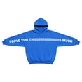 thumbnail image 7 of SERTG Kids Valentine Funny Letter Print Hooded Sweatshirt Girls Long Sleeve Casual Solid Color Spring Fall Fleece-Lined Warm Top(Blue#1,9 Years), 7 of 7