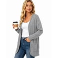 thumbnail image 4 of WIHOLL Lightweight Cardigan for Women Long Sleeve Cardigans Fall Casual Open Front Tops with Pockets Grey, 4 of 9