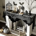 thumbnail image 5 of AerWo Halloween Decorations Indoor Fireplace Mantel Scarf, Black Lace Spiderweb Fireplace Cover for Halloween Mantle Decor Festive Party Supplies,20x79 inches, 5 of 16