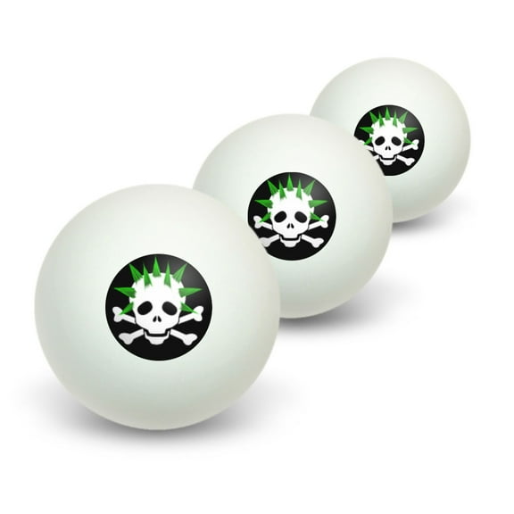 Skulls and Crossbones Dad Stick Figure Family - Father Novelty Table Tennis Ping Pong Ball 3 Pack