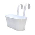 thumbnail image 2 of Balcony Railing Planter, 12X6inMetal Hanging Planter, Outdoor HooksforHanging, Flower Planters Outdoor, Outdoor Balcony Decor, Fence Decorations Outdoor, White Coating, 1 Pc, 2 of 9