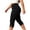 *Black, variant on VBVC Women's Stretch Side Slit Capri Pants , High Waisted Cropped Pants For Women , Ladies' Summer Yoga Trousers with Pockets, Black , L-5XL