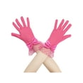 thumbnail image 1 of Guantes cortos de encaje para mujeres INSPIRE CHIC con lazo, guantes de malla con lunares para bodas y fiestas de té, talla única, rosa intenso, 1 of 6