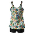 thumbnail image 4 of Yievot Modest Tankini Swimsuits for Women 2 Piece Tummy Control Bathing Suits Floral Graphic High Waist Swimwear, 4 of 4