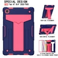 thumbnail image 2 of Dteck with Screen Protector Case for Samsung Galaxy Tab A7 10.4" SM-T500 T505 (2020 Released) 10.4-inch,Shockproof 3-layer-protection Hybrid Rubber Hard PC Back Kickstand Cover,Navy+Rose, 2 of 4