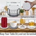 thumbnail image 3 of 8 Posavasos para Bebidas con Soporte, Posavasos Absorbentes de 4 Colores para Bebidas, Juego de Posavasos Tejido de AlgodóN Minimalista para el Hogar, 3 of 5
